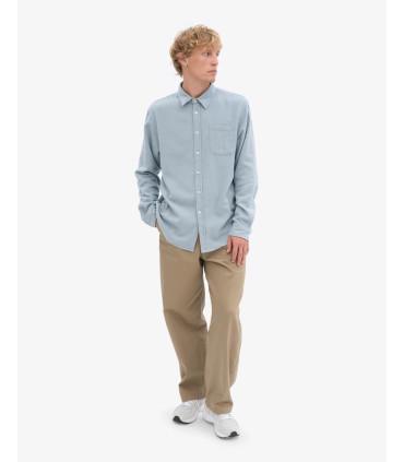 COLORFUL STANDARD ORGANIC FLANNEL SHIRT STEEL BLUE