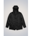 RAINS JACKET BLACK GRAIN
