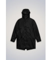 RAINS LONG JACKET BLACK GRAIN