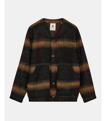 AKDAN HEAVY TWILL CHECK OVERSHIRT FOREST NIGHT