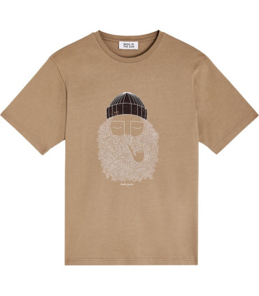 BASK IN THE SUN SMOKING PIPE TEE TAUPE