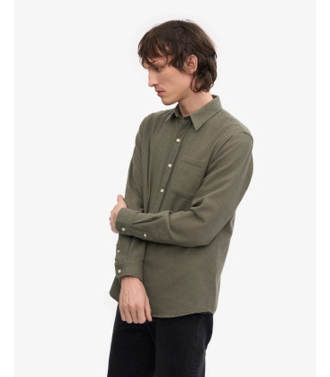 COLORFUL STANDARD ORGANIC FLANNEL SHIRT DUSTY OLIVE