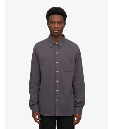 COLORFUL STANDARD ORGANIC FLANNEL SHIRT LAVA GREY