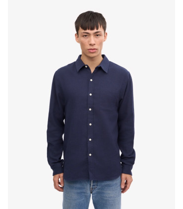 COLORFUL STANDARD ORGANIC FLANNEL SHIRT NAVY BLUE