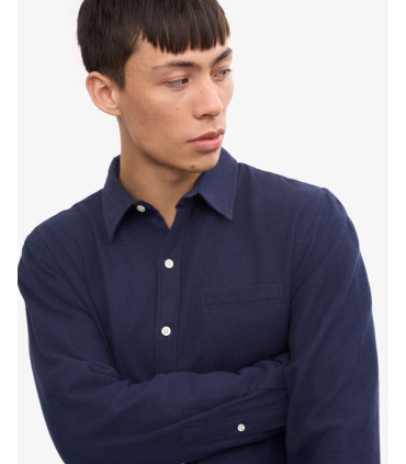 COLORFUL STANDARD ORGANIC FLANNEL SHIRT NAVY BLUE