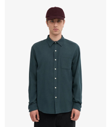 COLORFUL STANDARD ORGANIC FLANNEL SHIRT OCEAN GREEN